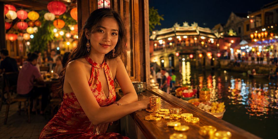 Khung cảnh cà phê trước khi cá cược tại Hội An